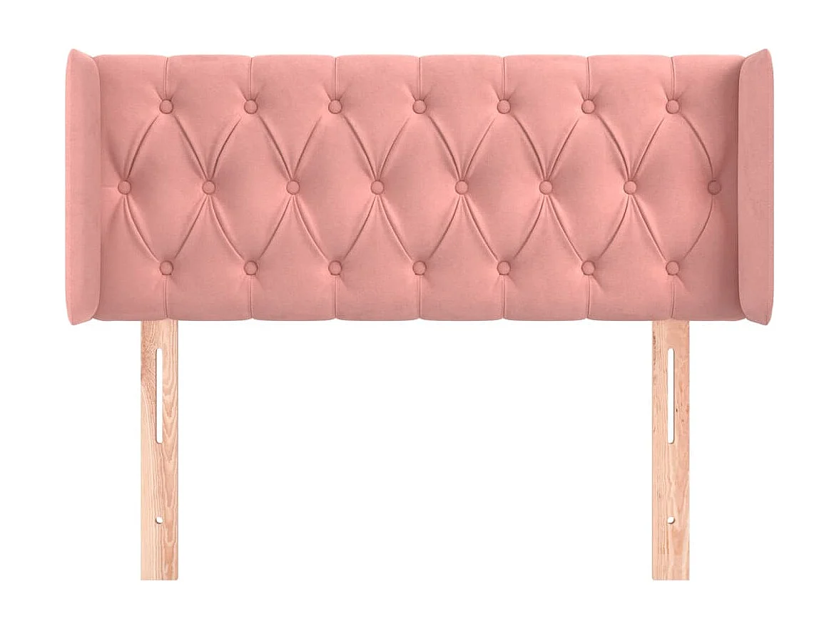 Testiera con orecchie Rose 93x16x78/88 cm Velluto