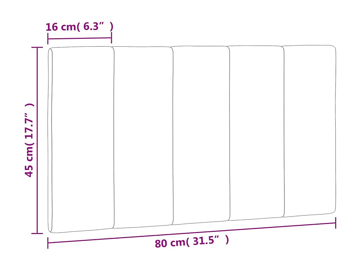 Donkergrijs fluwelen hoofdbordkussen 80 cm