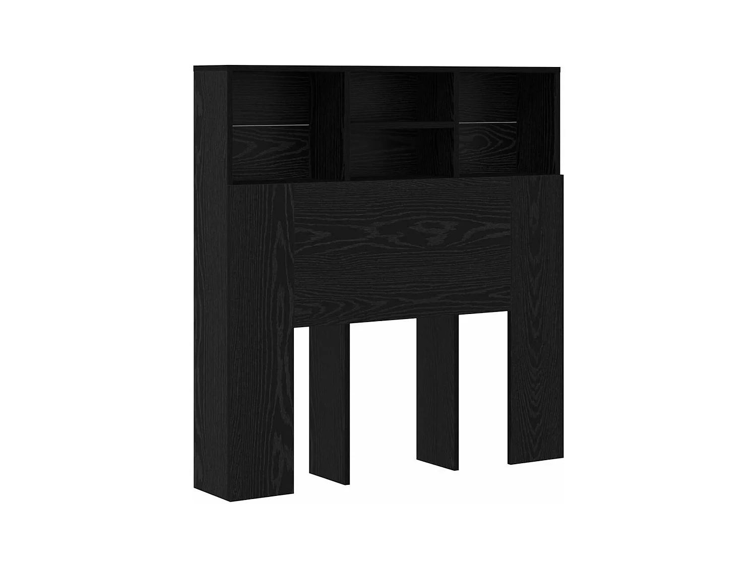 Cabinet de Tête de Lit avec étagère Chêne noir Bois Composite