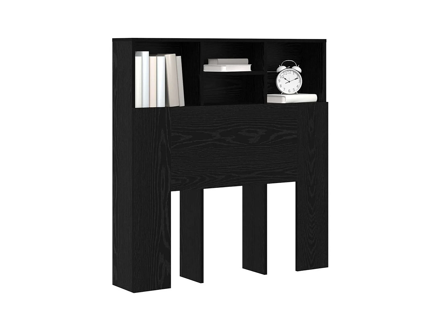 Cabinet de Tête de Lit avec étagère Chêne noir Bois Composite