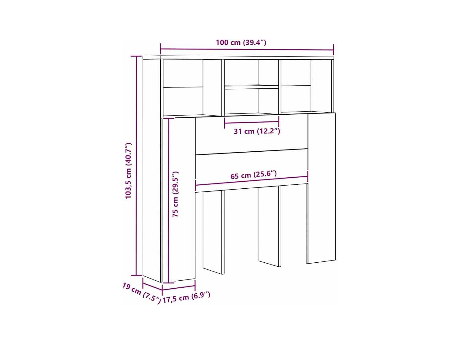 Cabinet de Tête de Lit avec étagère Chêne noir Bois Composite
