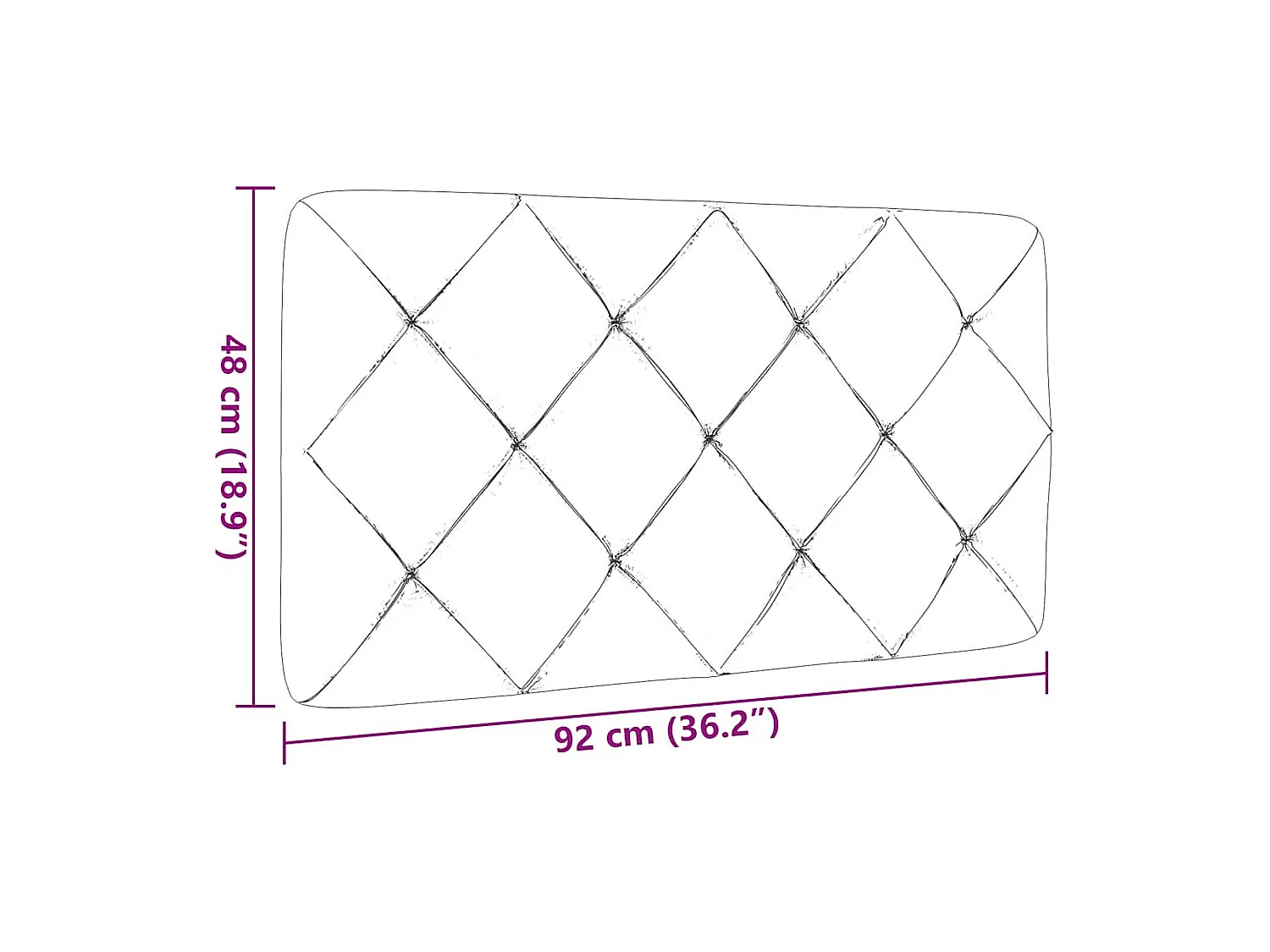 Cuscino per testiera grigio scuro in tessuto da 90 cm