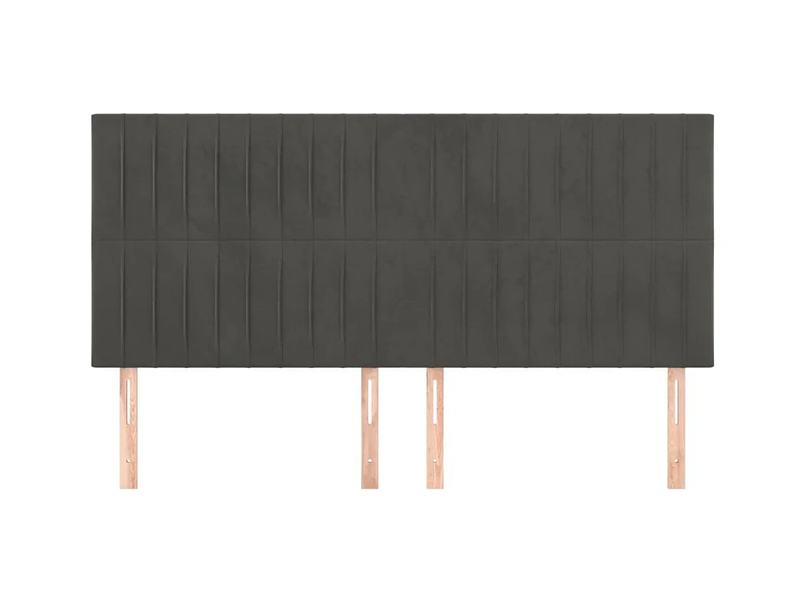 Hoofdborden 4 stuks Donkergrijs 90x5x78/88 cm Fluweel