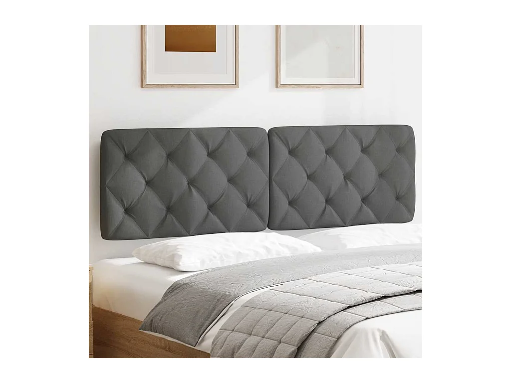 Donkergrijs hoofdbordkussen 160 cm stof