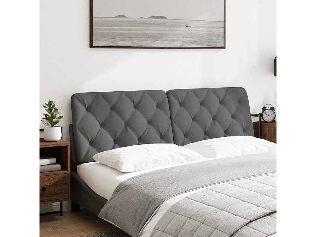 Coussin de tête de lit gris foncé 160 cm tissu