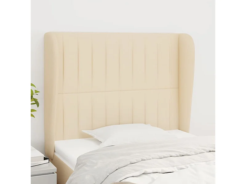 Cabecero con alas Crema 103x23x118/128 cm Tela