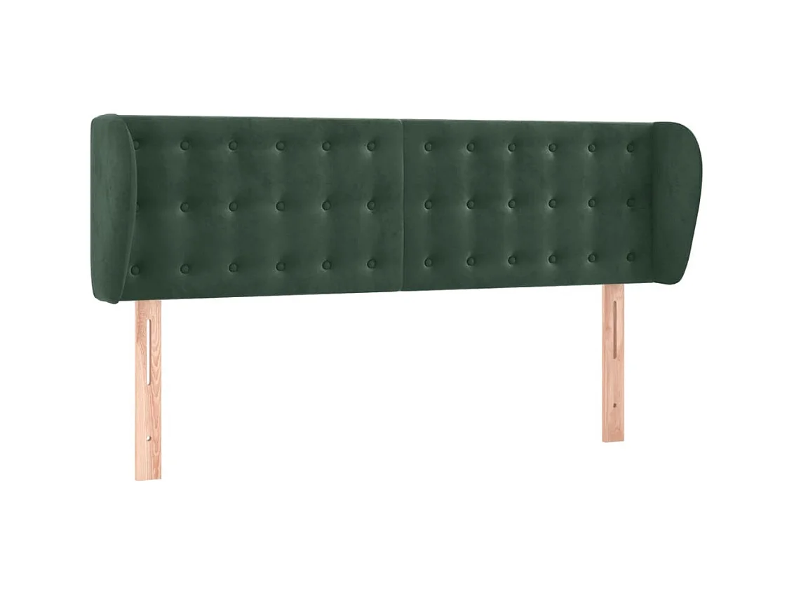 Hoofdbord met vleugels Donkergroen 147x23x78/88 cm Fluweel