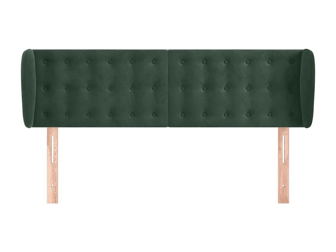 Tête de lit avec oreilles Vert foncé 147x23x78/88 cm Velours