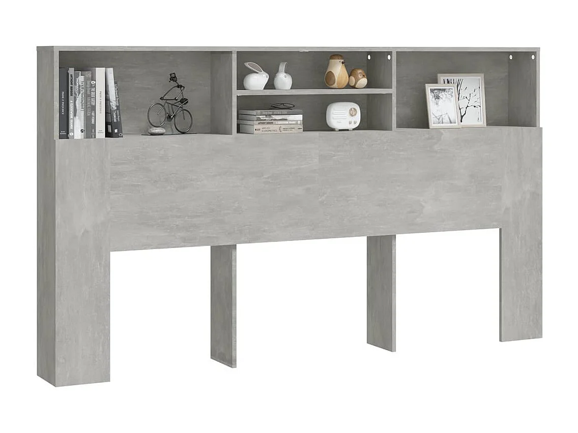 Mobile testiera grigio cemento 180x19x103,5 cm