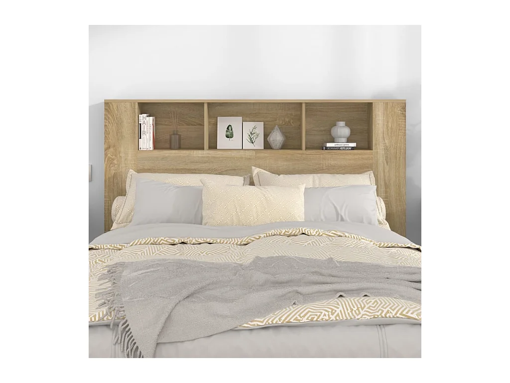 Armoire de tête de lit chêne sonoma 160x18,5x104,5 cm