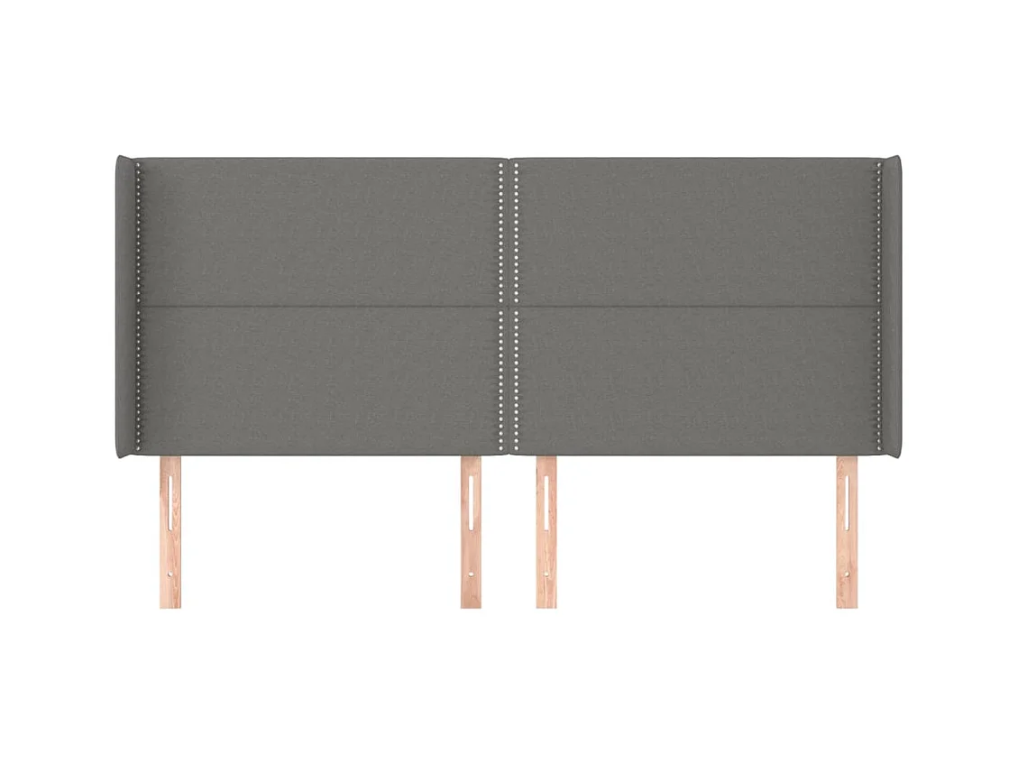 Kopfteil mit Flügeln Dunkelgrau 203x16x118/128 cm Stoff