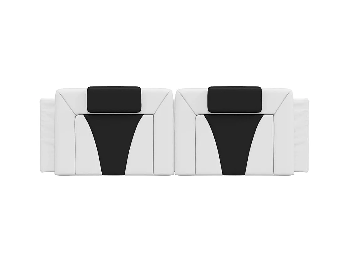 Wit en zwart hoofdbordkussen 160 cm kunstleer