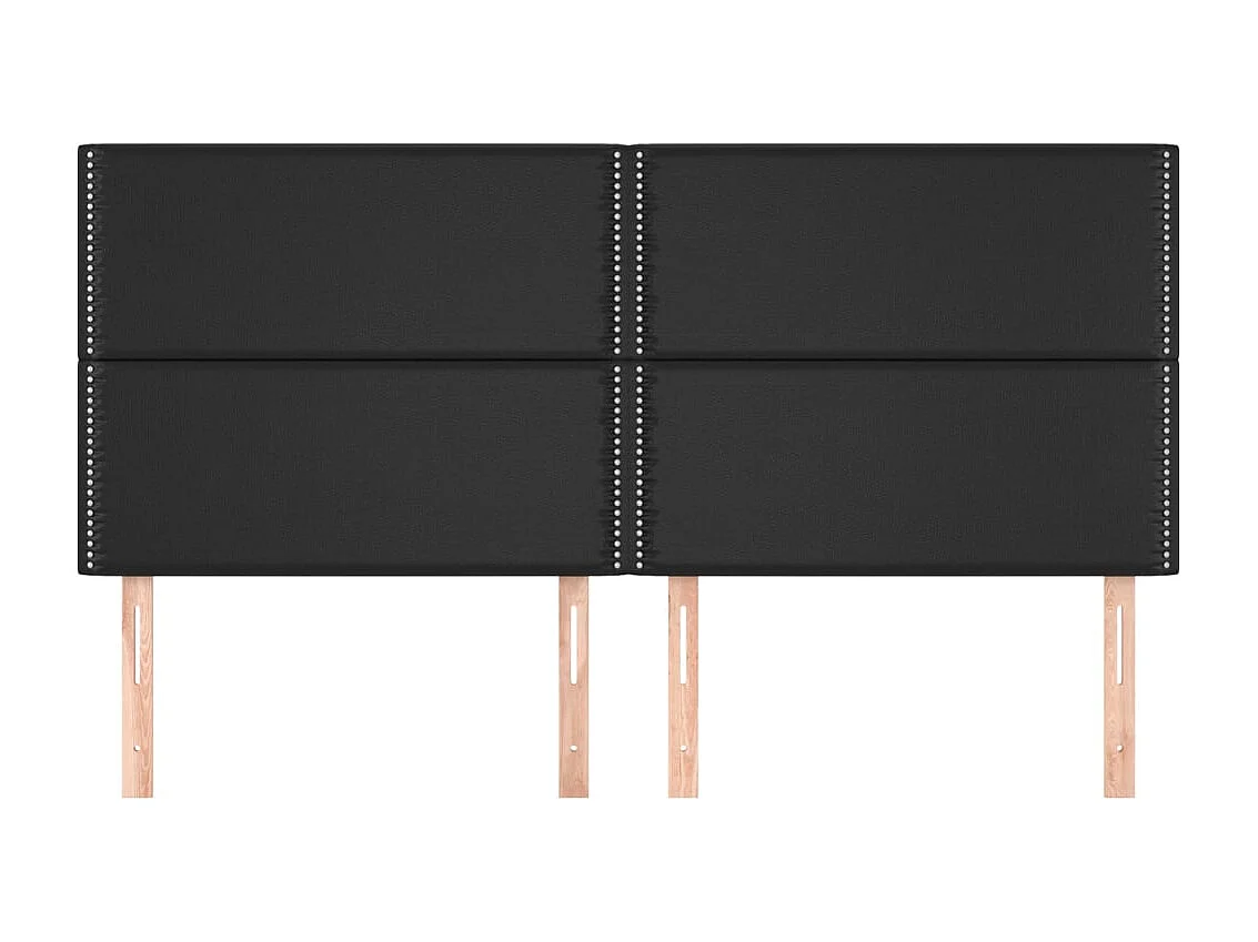 Têtes de lit 4 pcs Noir 90x5x78/88 cm Similicuir