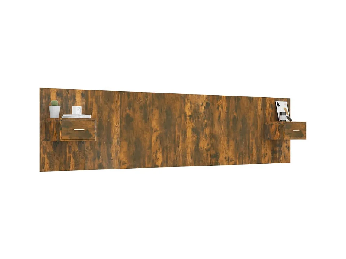 Hoofdbord met kasten Gerookt eikenhout Technisch hout