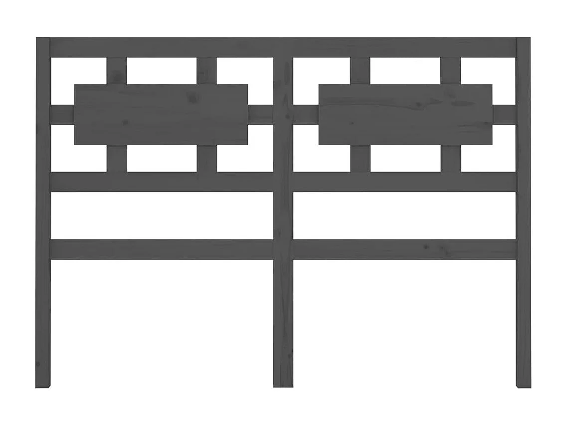 Grijs hoofdbord 125,5x4x100 cm Massief grenenhout
