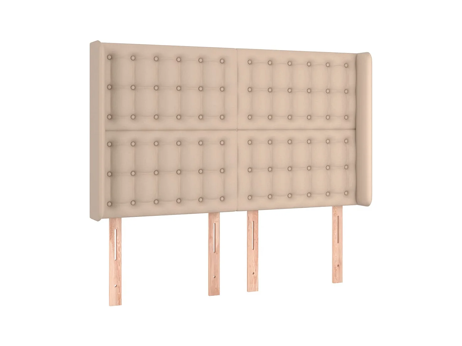 LED hoofdbord Cappuccino 147x16x118/128 cm Kunstleer