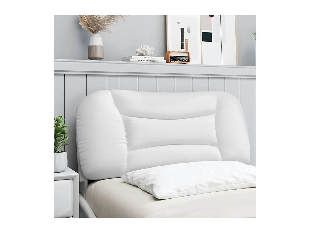Wit hoofdbordkussen 80 cm kunstleer