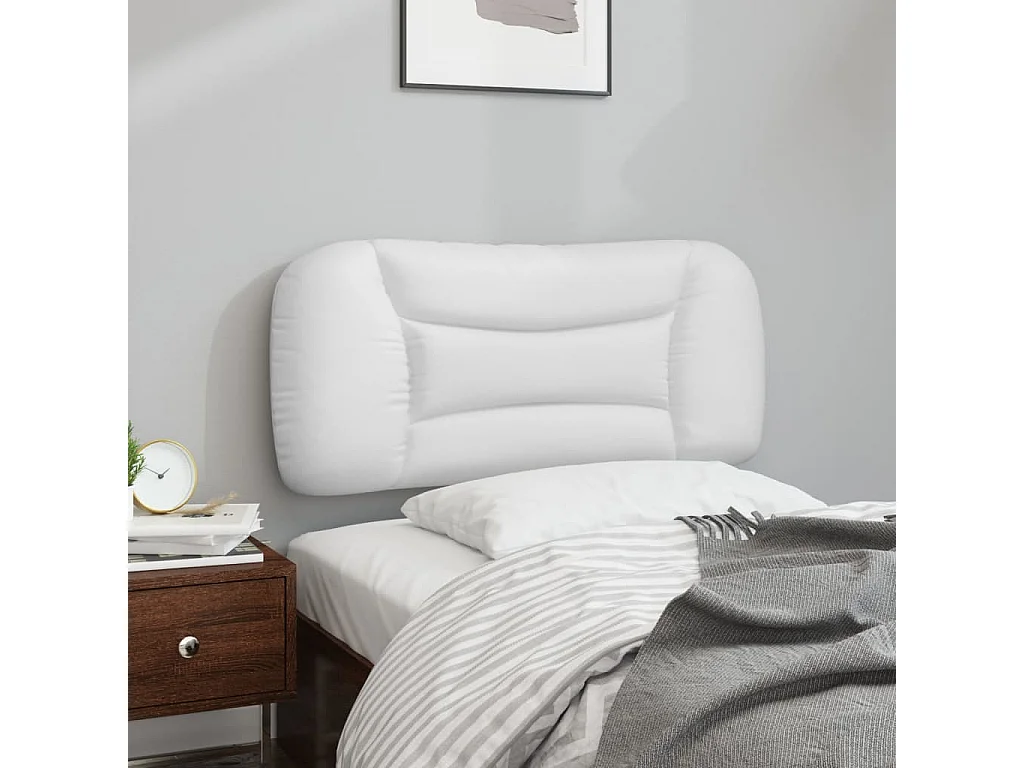 Wit hoofdbordkussen 80 cm kunstleer