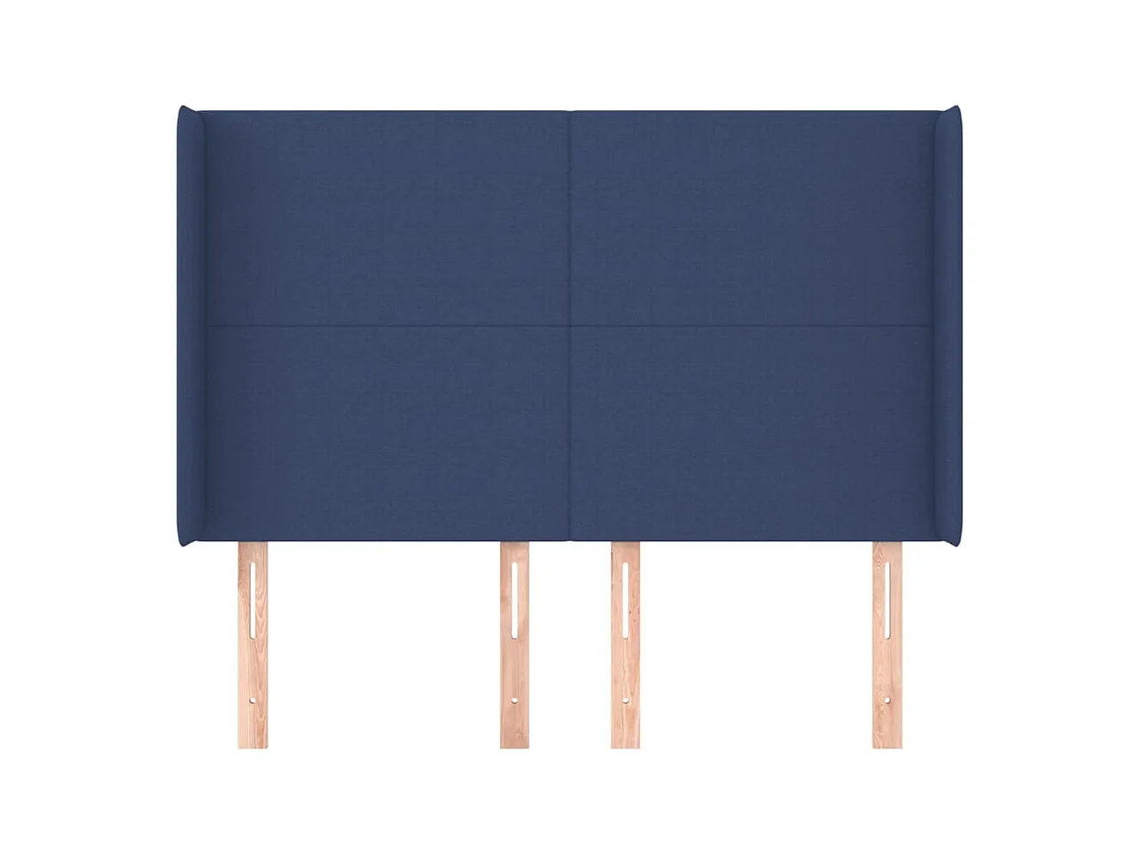 Hoofdbord met vleugels Blauw 147x16x118/128 cm Stof