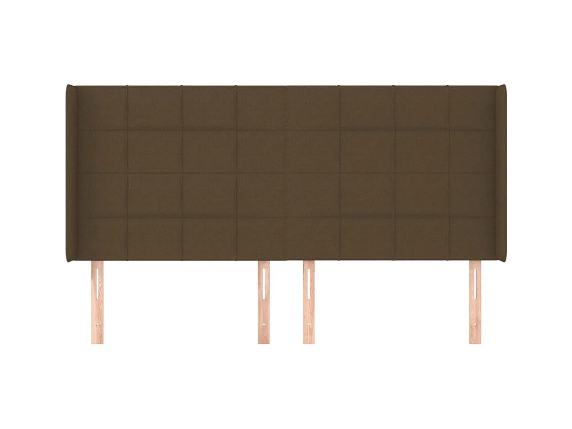 Cabecero con alas Marrón oscuro 203x16x118/128 cm Tela