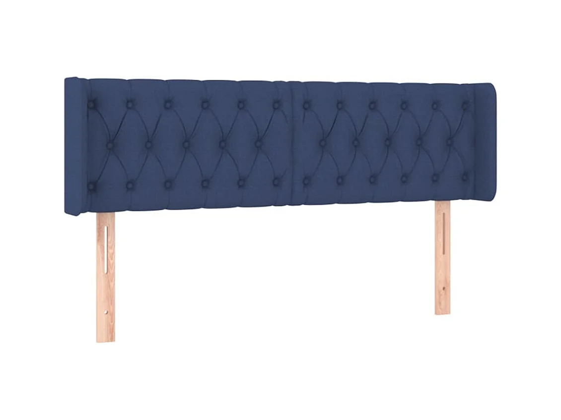 Hoofdbord met oren Blauw 147x16x78/88 cm Stof