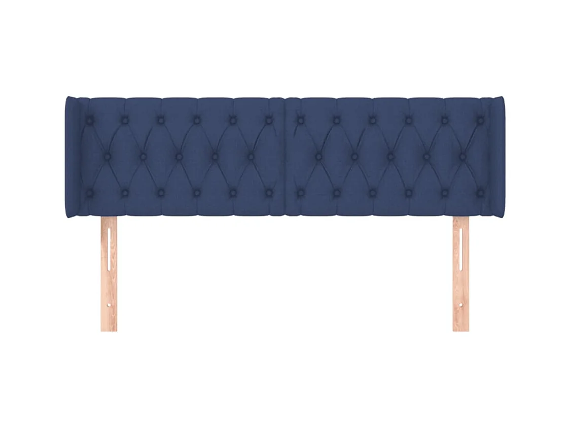 Hoofdbord met oren Blauw 147x16x78/88 cm Stof