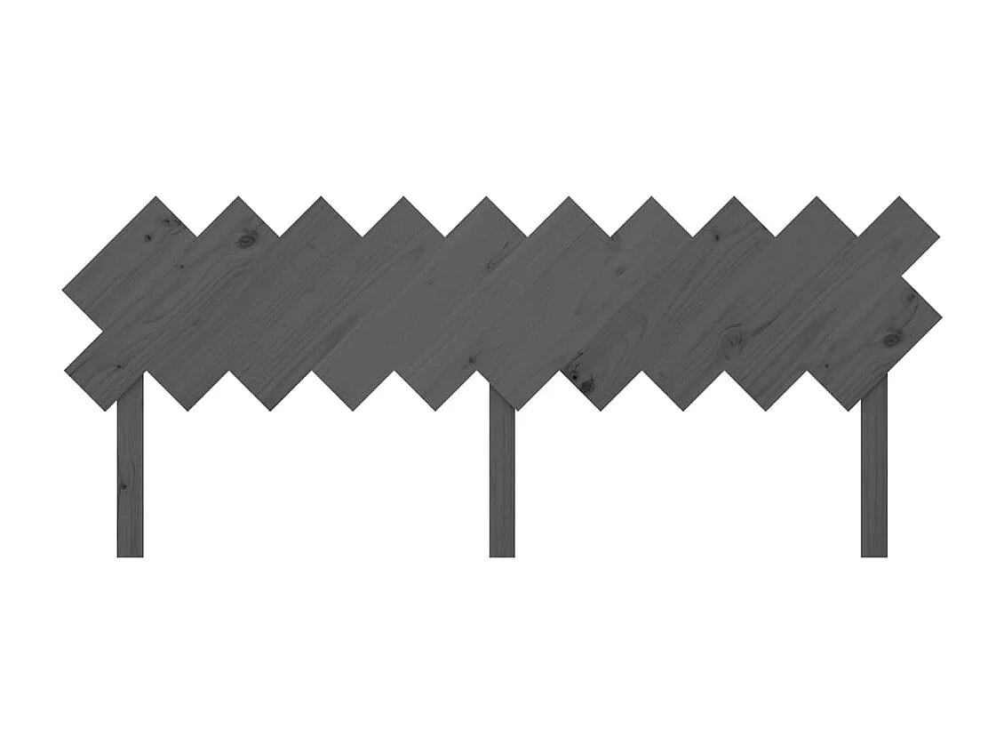 Graues Kopfteil 196x3x80,5 cm Massivholz Kiefer