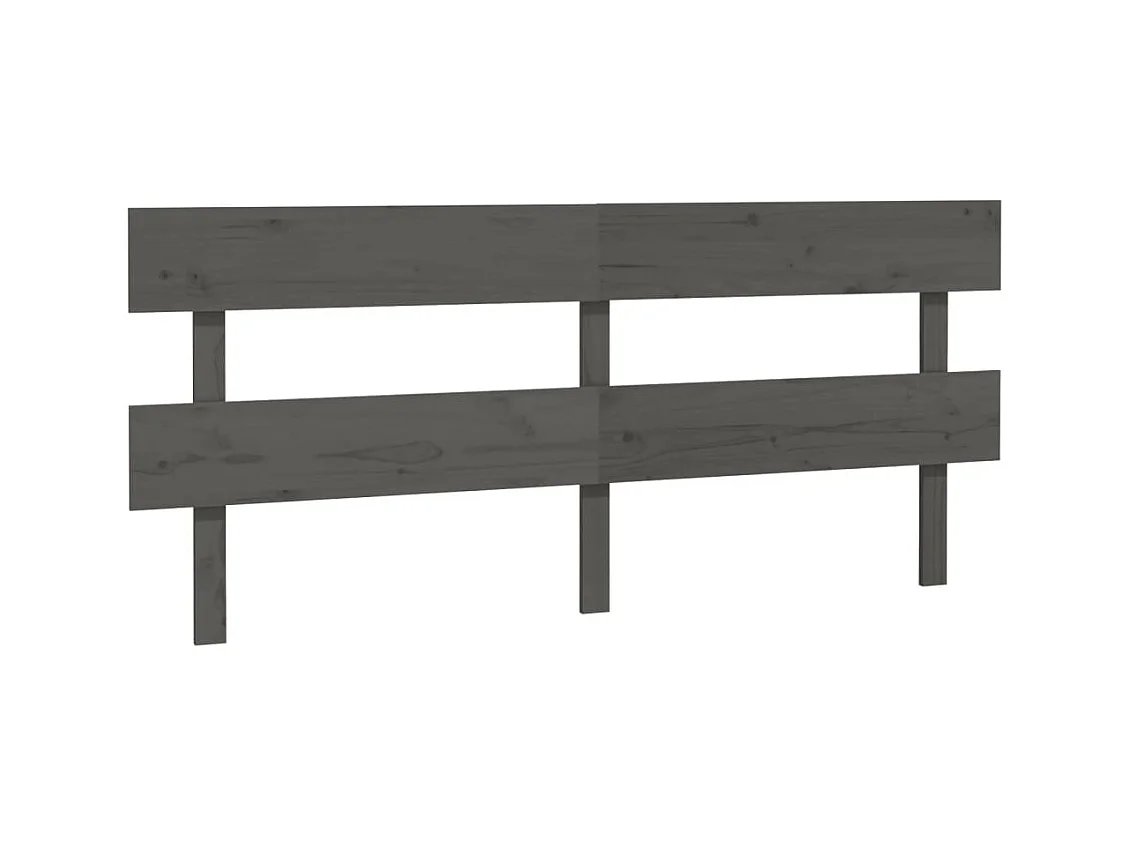 Grijs hoofdbord 204x3x81 cm Massief grenenhout