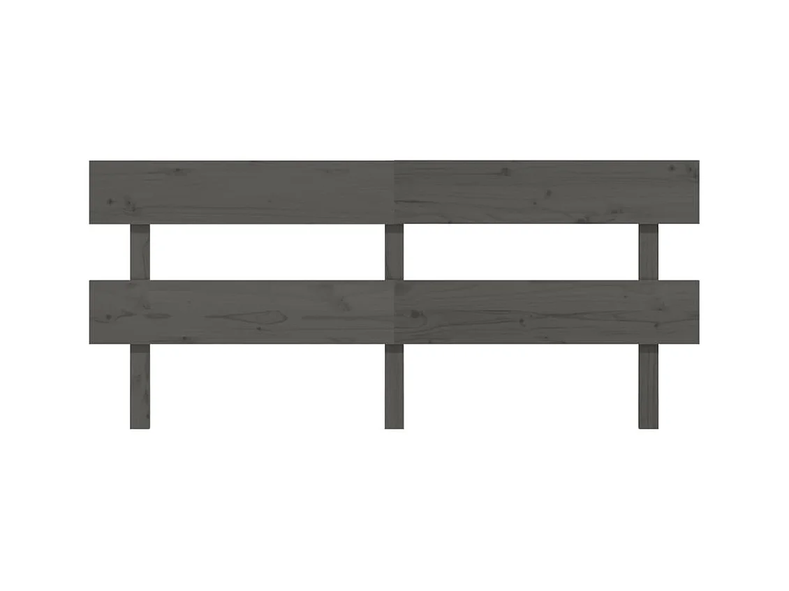 Grijs hoofdbord 204x3x81 cm Massief grenenhout
