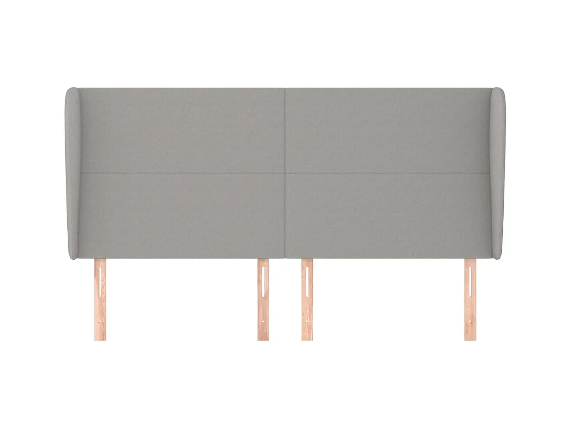 Tête de lit avec oreilles Gris clair 203x23x118/128 cm Tissu