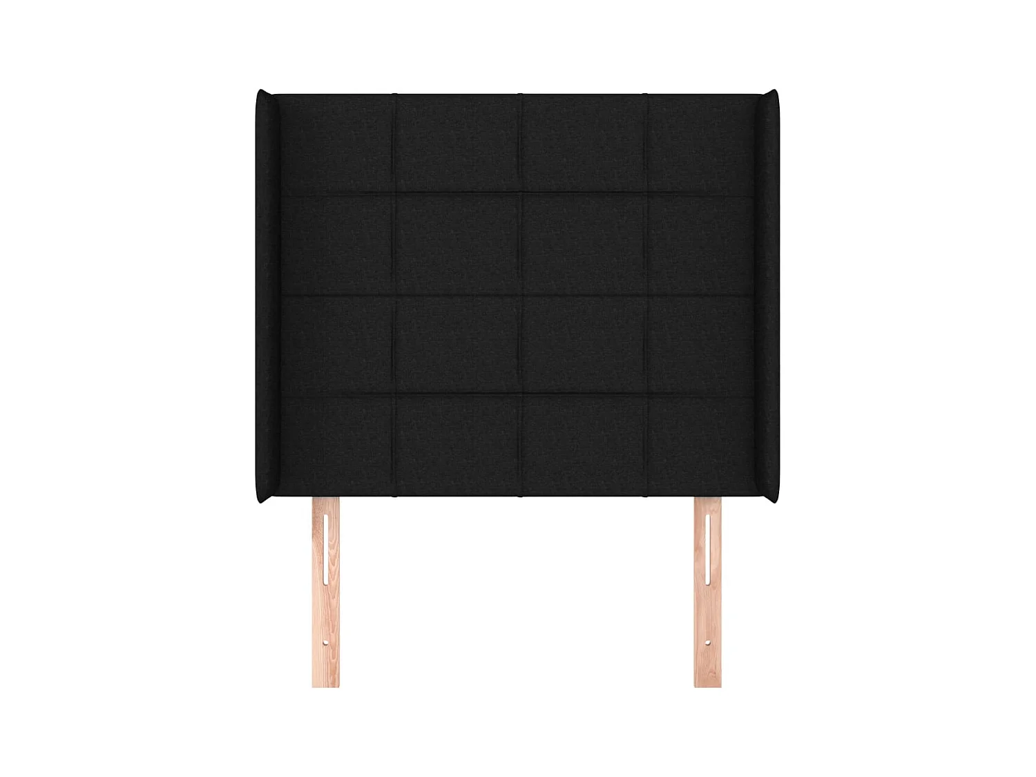 Hoofdbord met vleugels Zwart 103x16x118/128 cm Stof