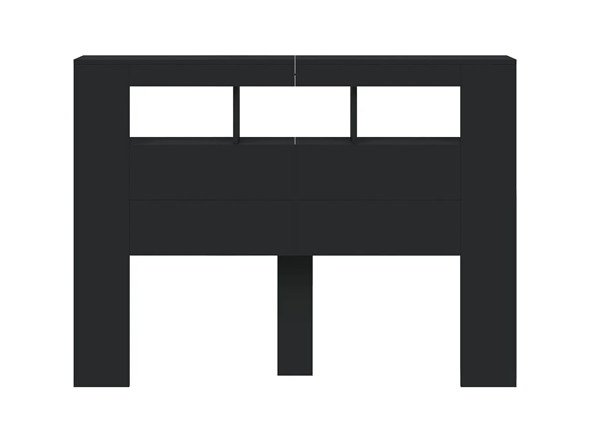 Tête de lit à LED noir 140x18,5x103,5 cm bois d'ingénierie