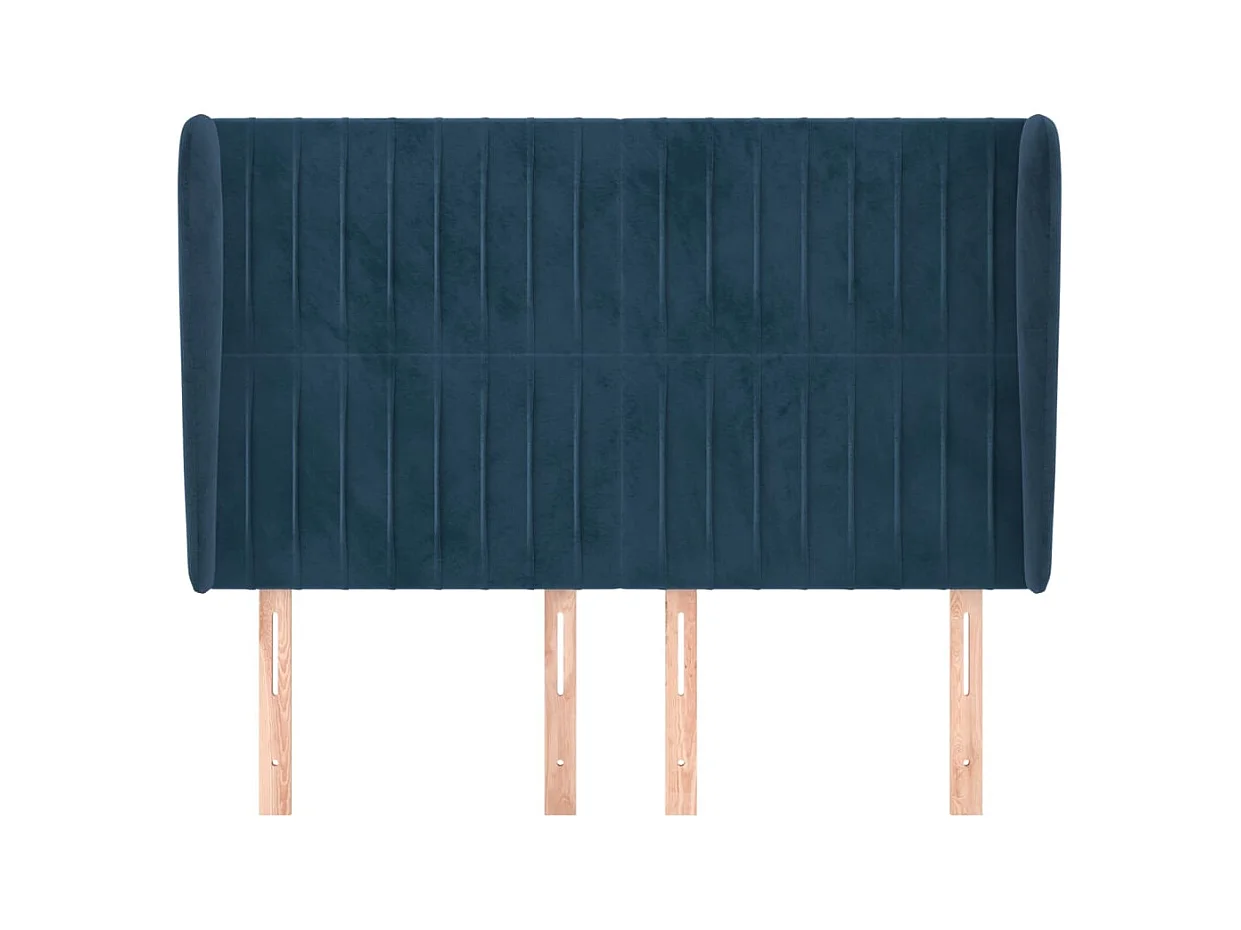 Kopfteil mit Flügeln Dunkelblau 147x23x118/128 cm Samt