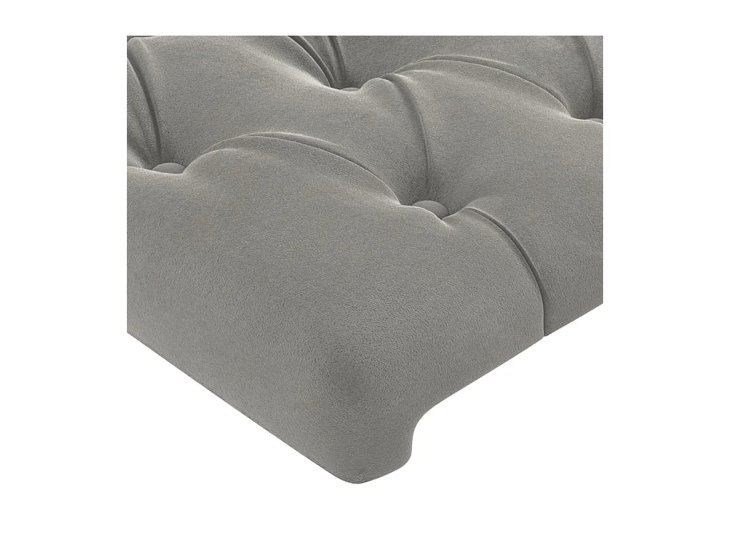 Kopfteil mit Flügeln Hellgrau 203x16x118/128 cm Samt