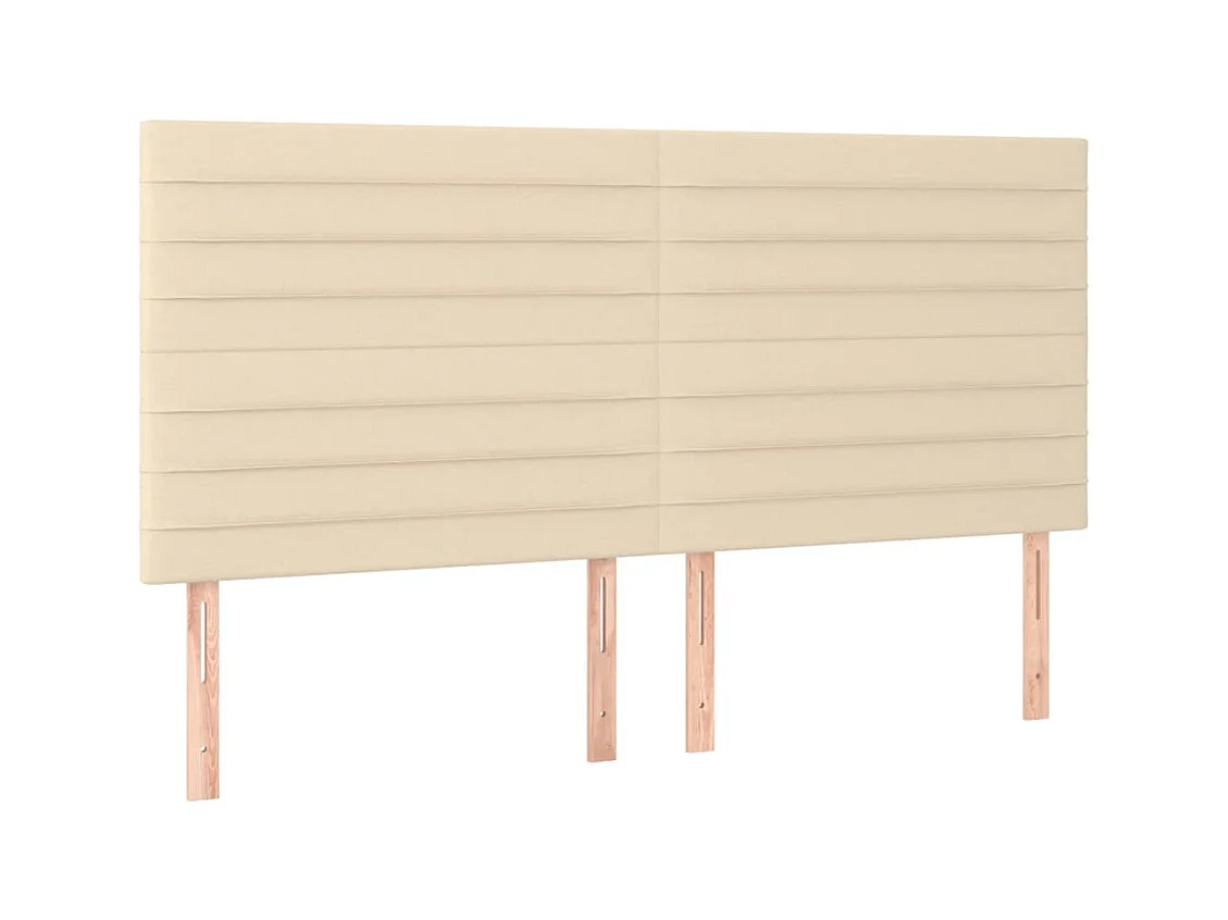 LED Hoofdbord Crème 180x5x118/128 cm Stof