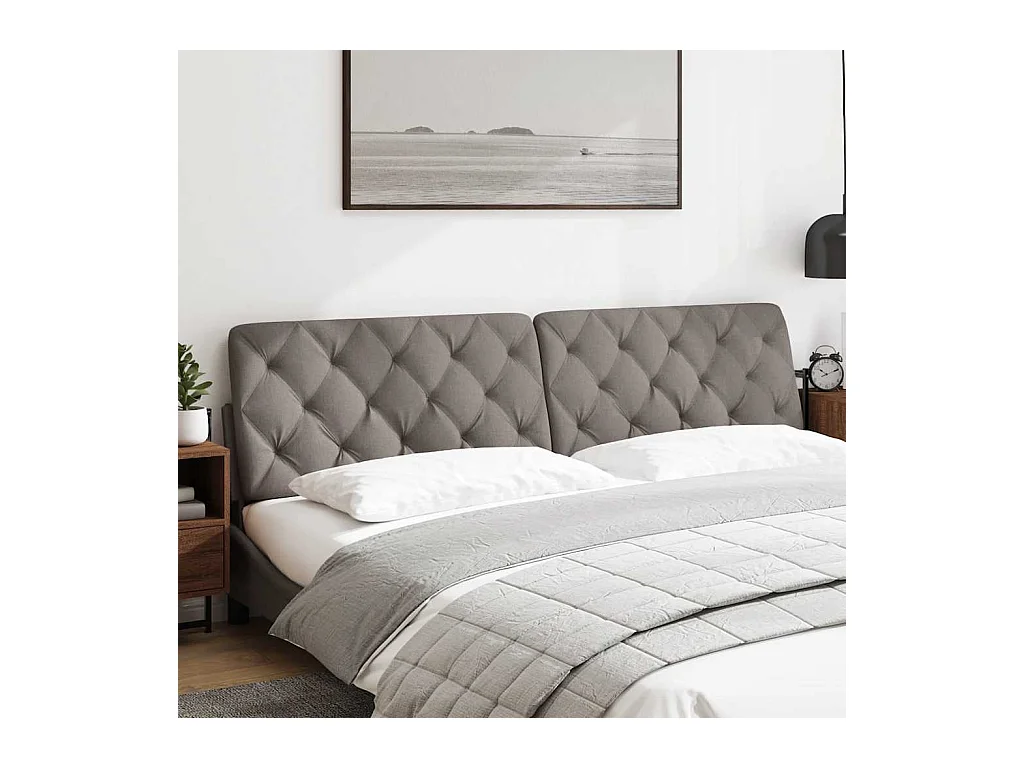 Coussin de tête de lit taupe 200 cm tissu