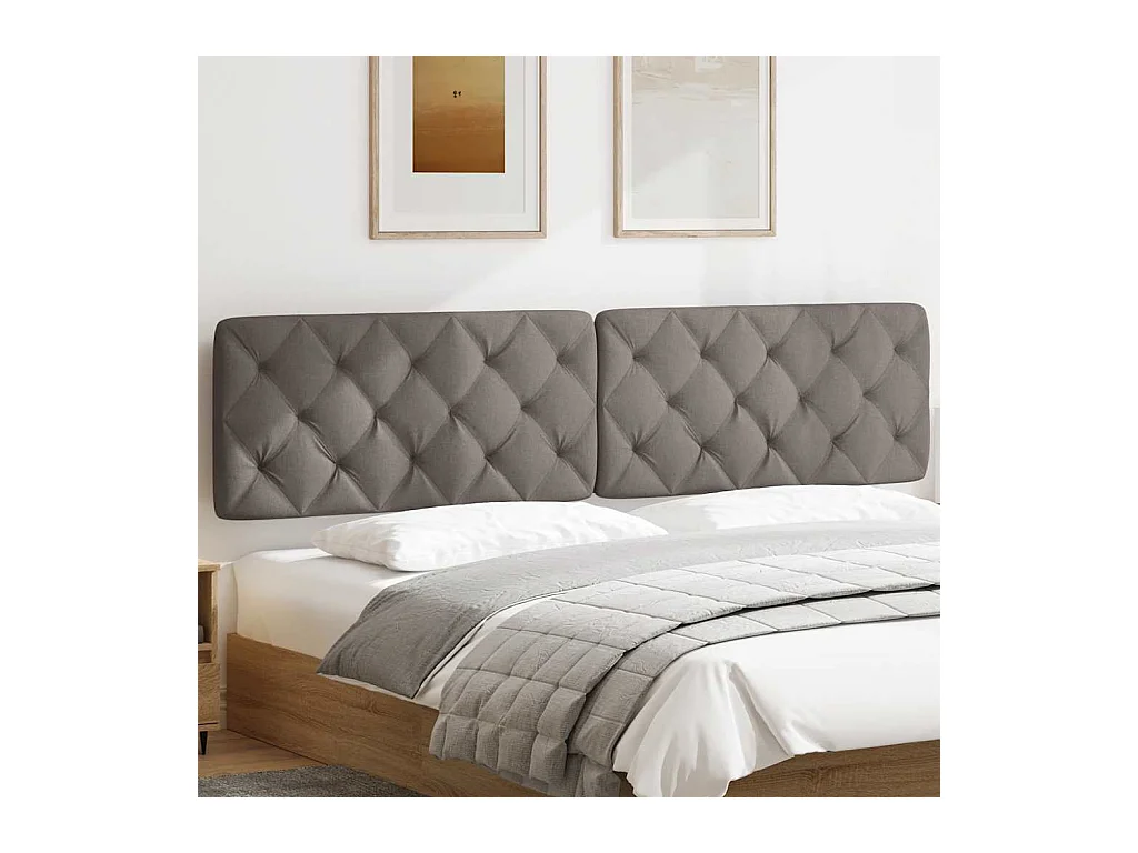 Coussin de tête de lit taupe 200 cm tissu