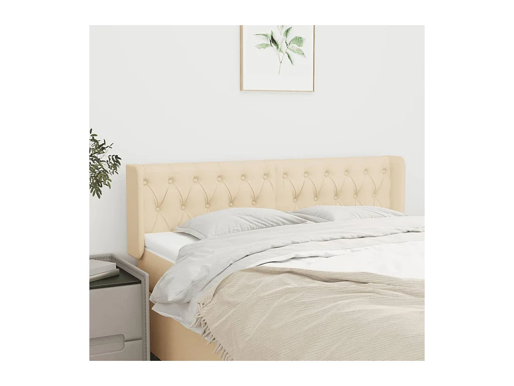 Hoofdbord met vleugels Crème 147x16x78/88 cm Stof
