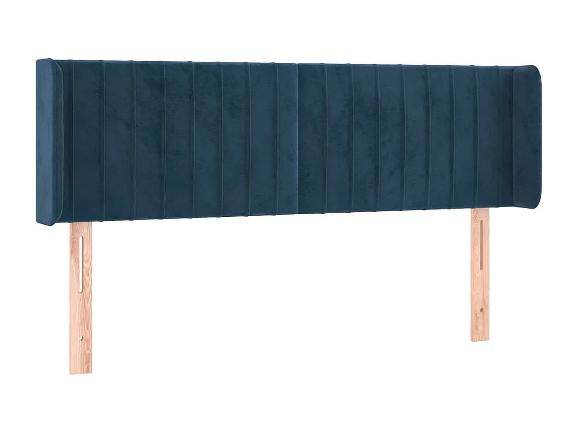 Hoofdbord met vleugels Donkerblauw 147x16x78/88 cm Fluweel