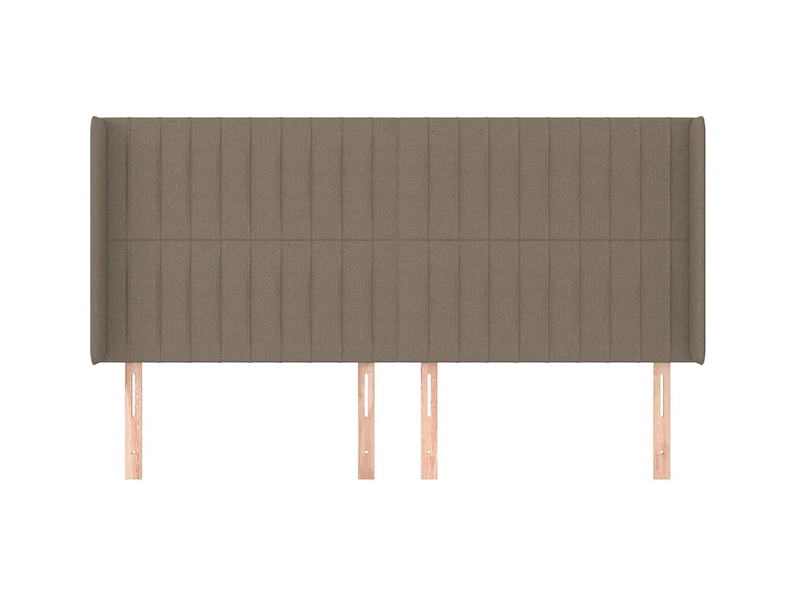 Hoofdbord met vleugels Taupe 203x16x118/128 cm Stof