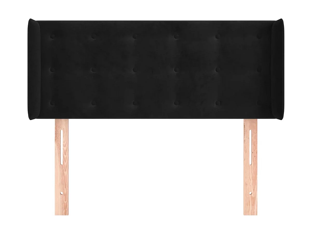 Tête de lit avec oreilles Noir 83x16x78/88 cm Velours