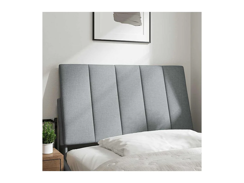 Lichtgrijs hoofdbordkussen 80 cm stof