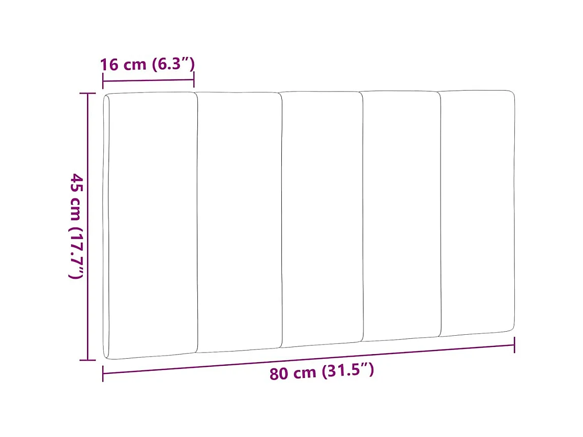 Lichtgrijs hoofdbordkussen 80 cm stof