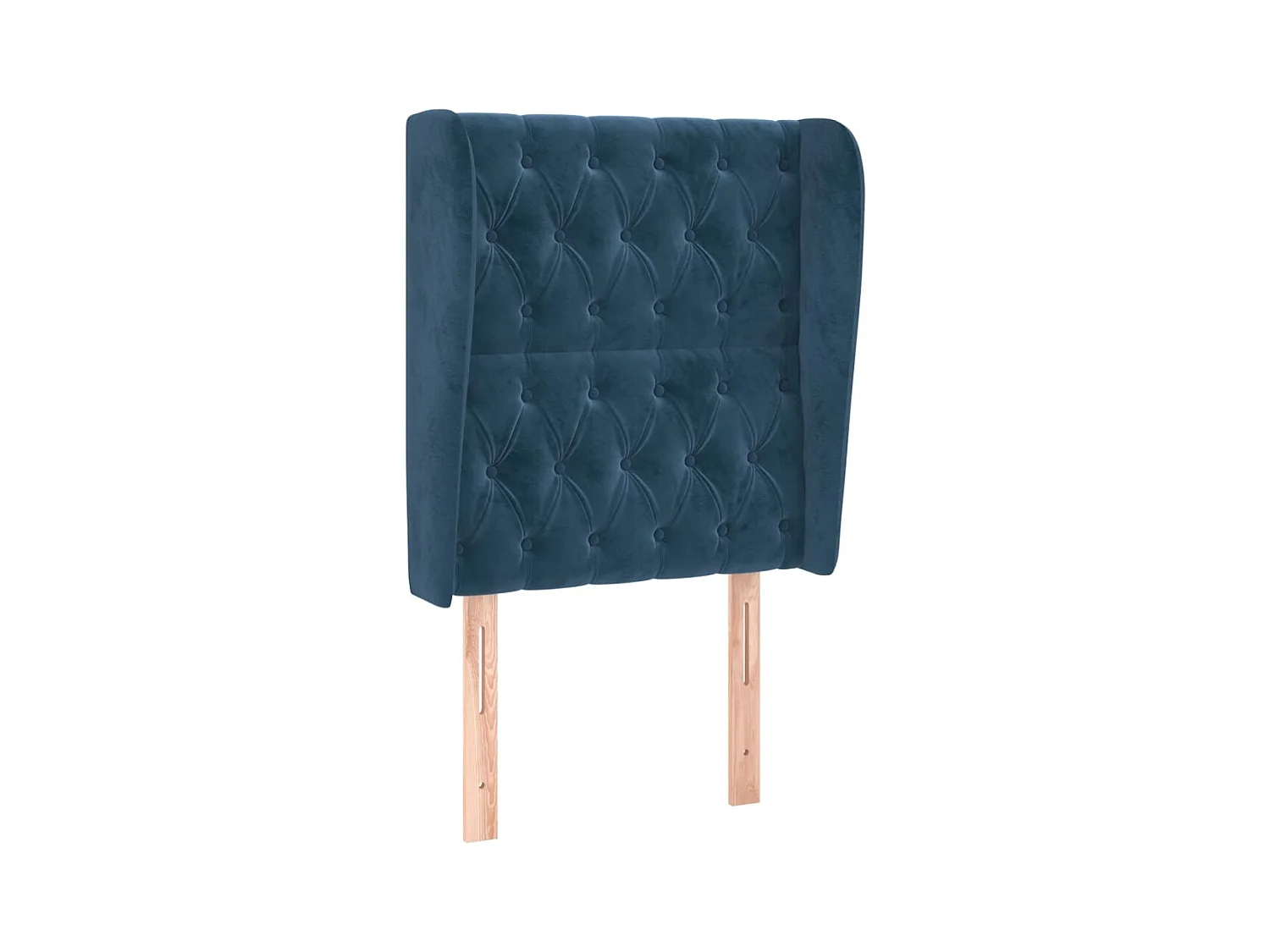 Hoofdbord met vleugels Donkerblauw 83x23x118/128 cm Fluweel