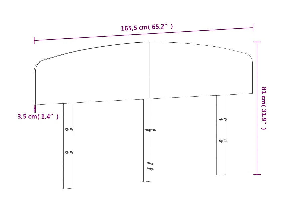 Cabecero de madera maciza de pino de 160 cm