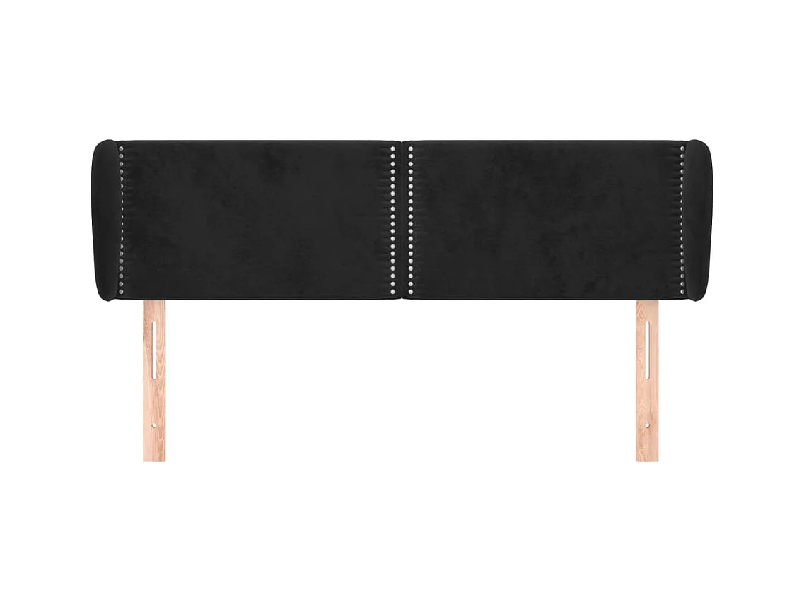 Hoofdbord met vleugels Zwart 147x23x78/88 cm Fluweel