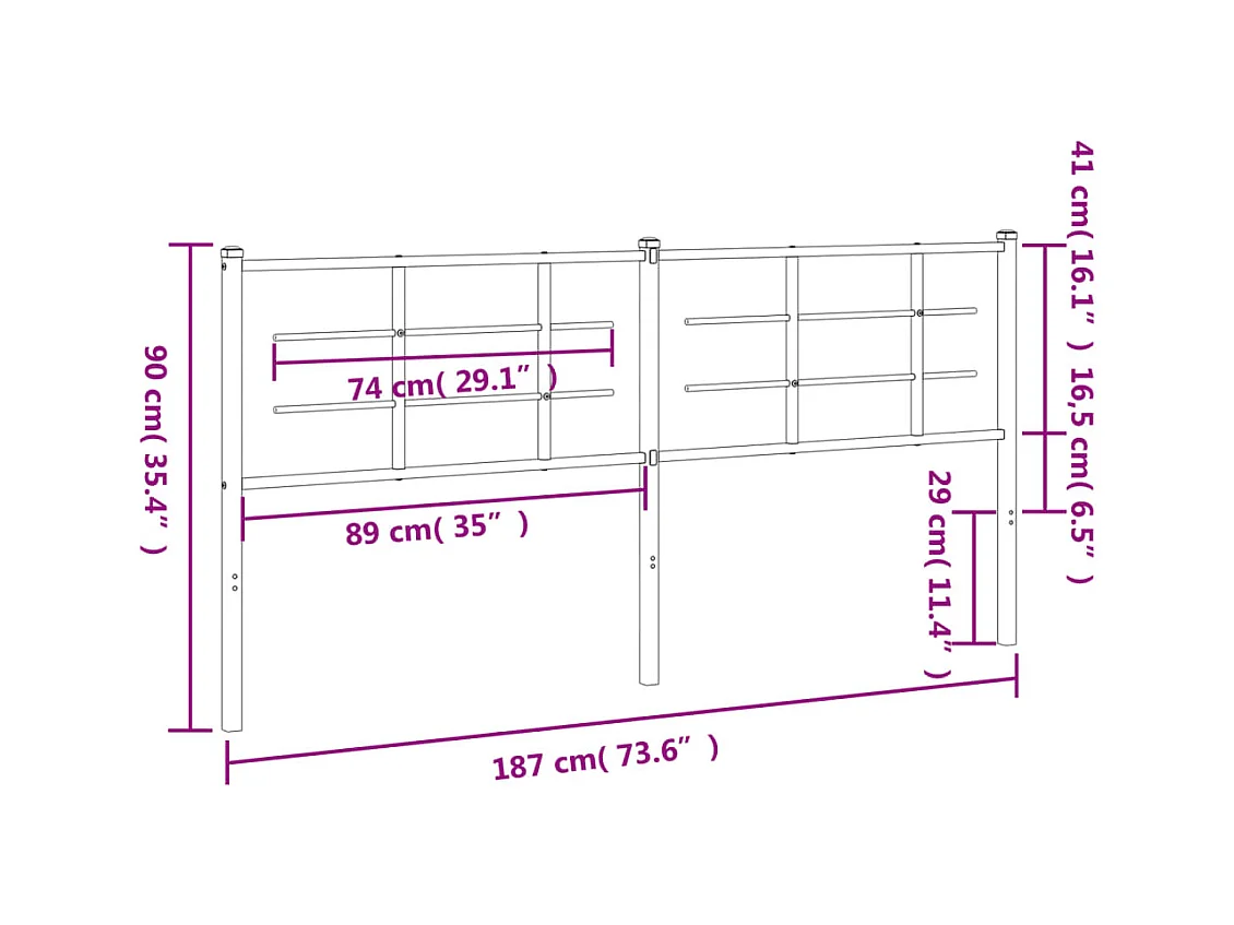 Cabecero de metal blanco 180 cm