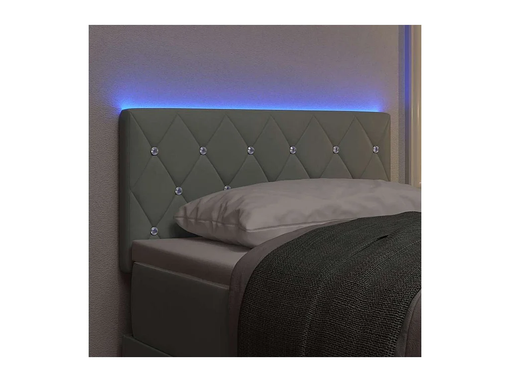 Argyle LED Hoofdbord Lichtgrijs 80 cm Fluweel