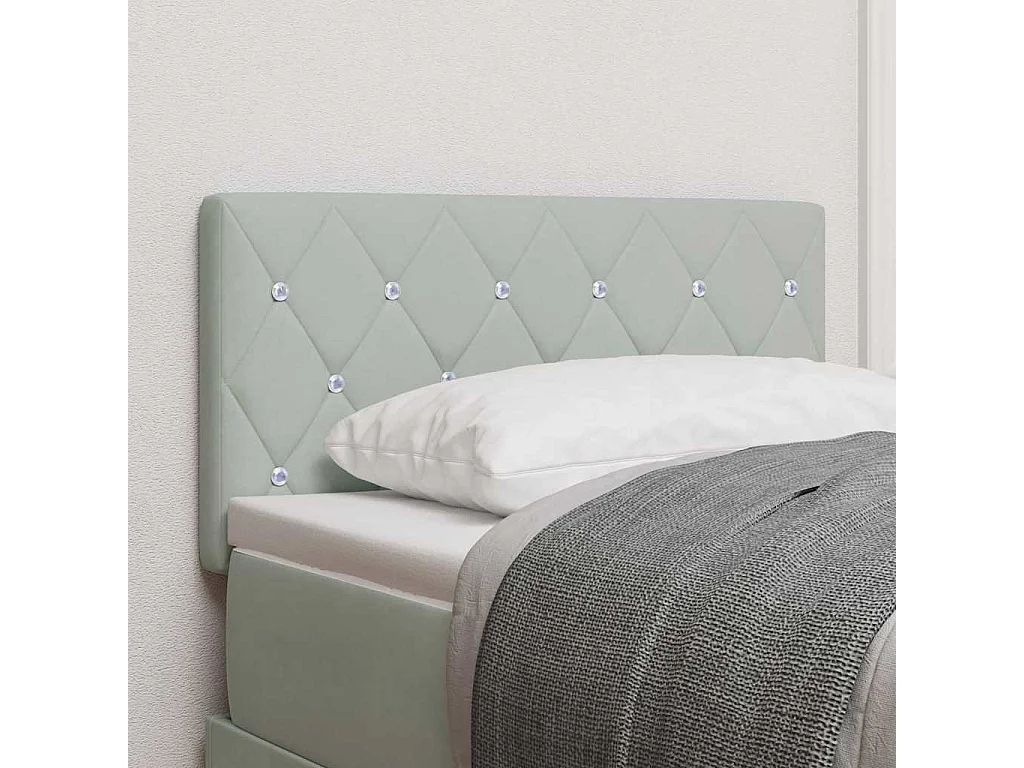 Testiera Argyle LED Grigio Chiaro 80 cm Velluto