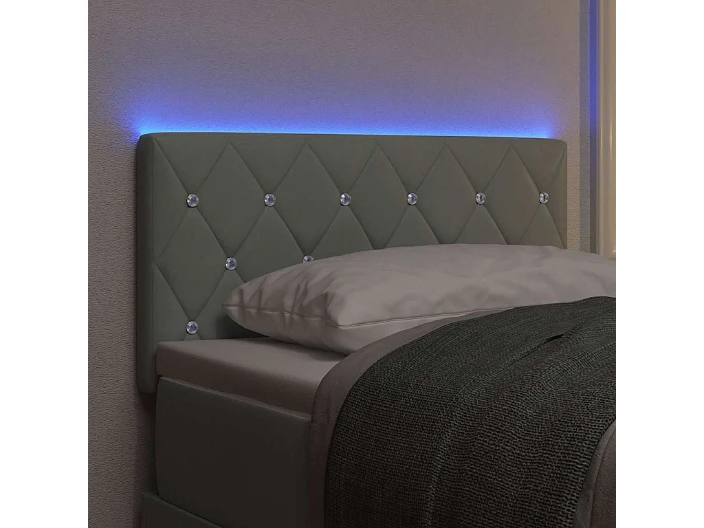 Testiera Argyle LED Grigio Chiaro 80 cm Velluto